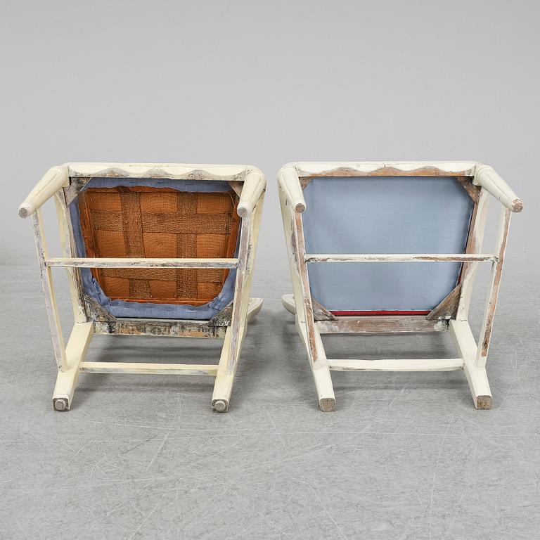 Four end of the 18th Century Gustavians chairs.