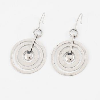 Tapio Wirkkala, a pair of earrings "Silvermoon", sterling silver, for Kultakeskus.