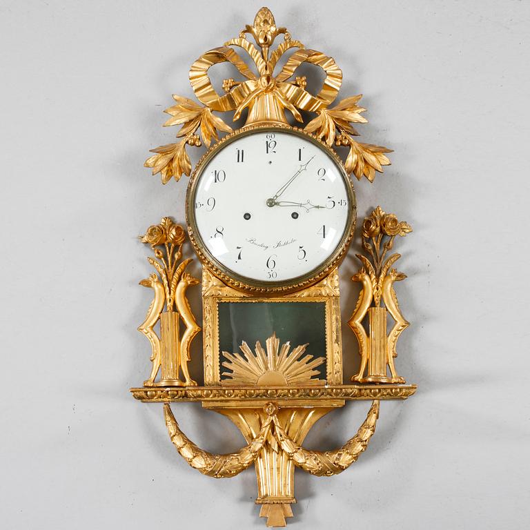 VÄGGPENDYL, empire, Per Henrik Buerling, Stockholm, 1800-talets början.