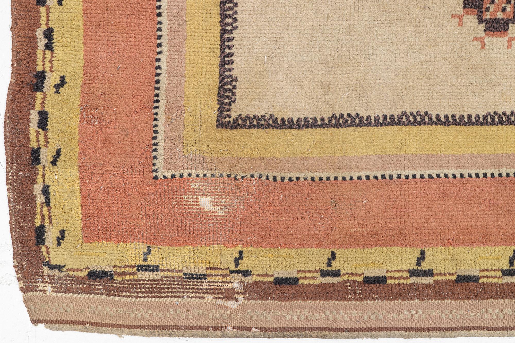 Märtha Gahn, Rug. Flossa, approx. 309 x 252 cm signed MG.