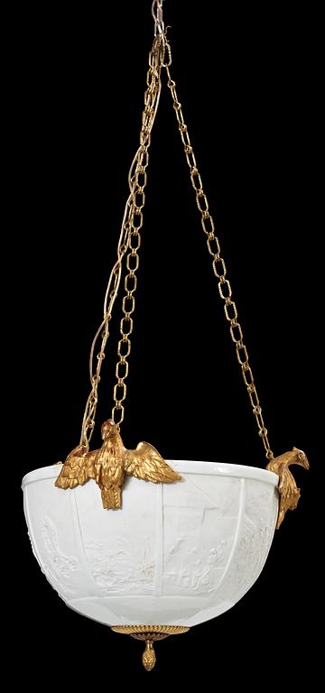 A French/Middle Europe 19th Century one-light hanging lamp.