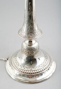 BORDSLAMPA, silver, V Christensen, 1918, Danmark.