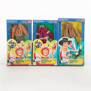 BIG JIM, 13 stycken adventure sets i förpackning, Mattel, 1980-tal.