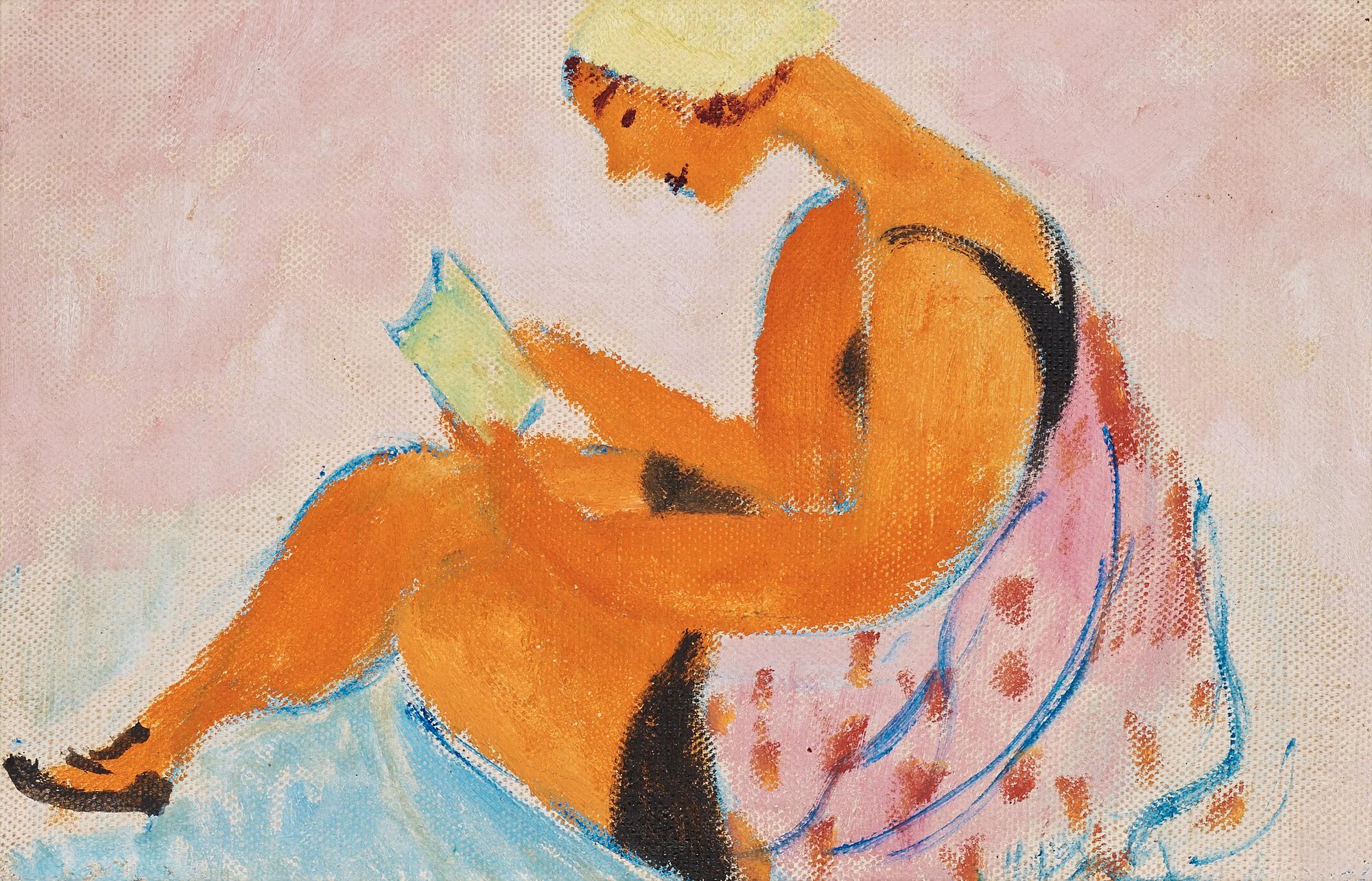 Sigrid Hjertén, "Läsande flicka" (Reading girl).