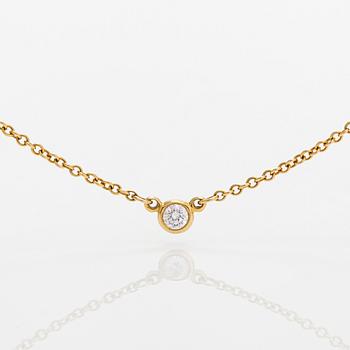 Tiffany & Co, Elsa Peretti, collier, "Diamonds by the Yard", 18K guld med en diamant ca 0.05 ct.