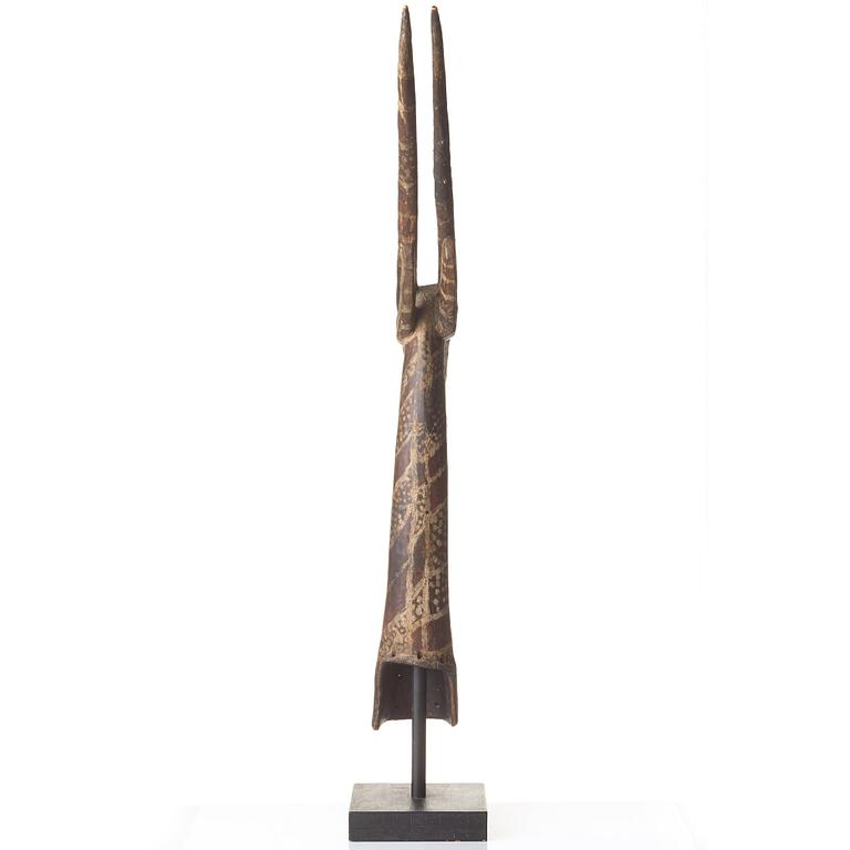 HEADDRESS, Antelope (Adoné), painted wood, height 116 cm, Kurumba peoples, Mali, the second half of the 20th century.