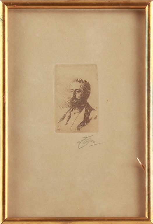ANDERS ZORN, etsning, 1888, signerad.