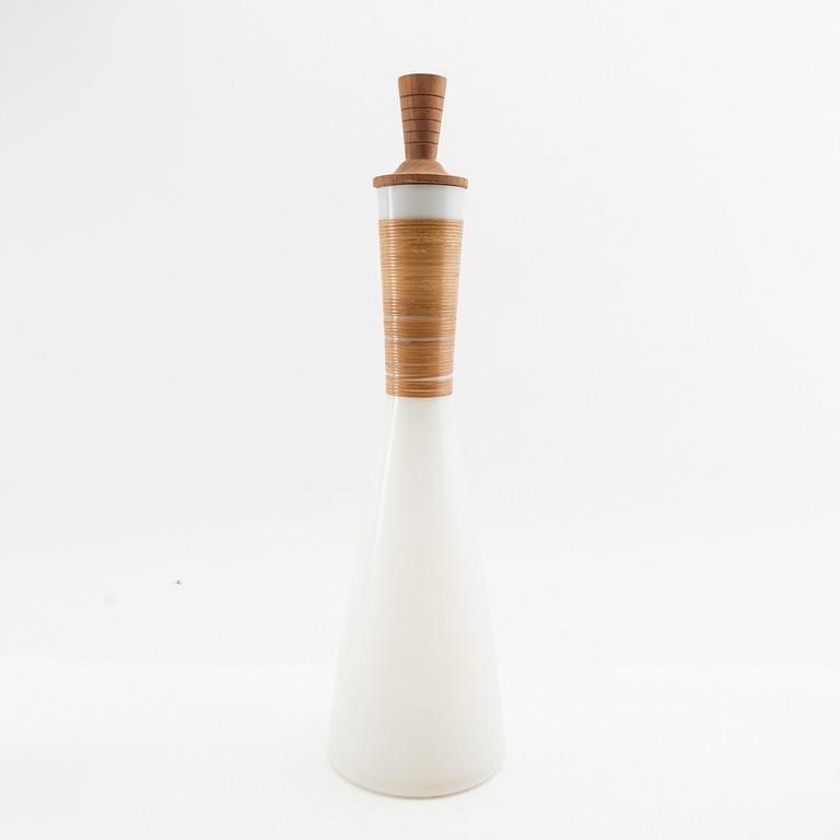 Jacob Bang carafe with six glasses, Kastrup Glassworks 1960s.