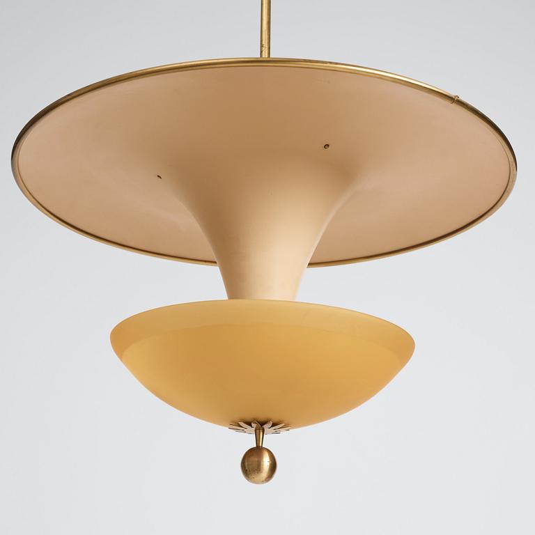 Bertil Brisborg, & Olle Elmgren, a pair of ceiling lamps, custom made, Nordiska Kompaniet 1940s.