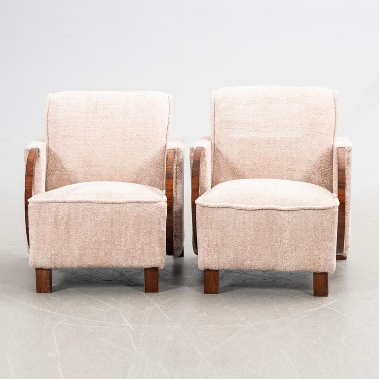 Armchairs, a pair, Art Deco, first half of the 20th century.