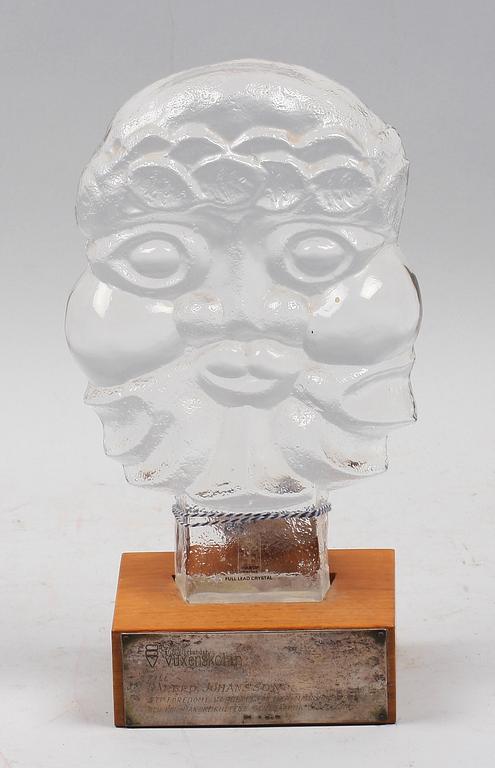 SKULPTUR, glas, Lars Hellsten, Skruf, sign o dat 1971.