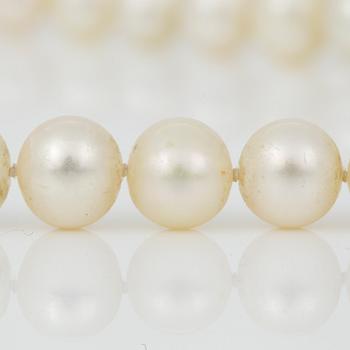 COLLIER, med odlade sötvattenspärlor och lås 18k guld.