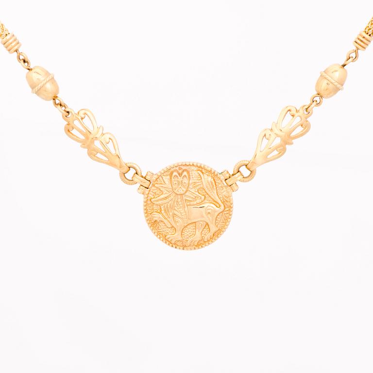 COLLIER, "Sollejonet", 18K guld. Kalevala Koru 1998.