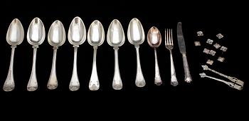 PARTI SILVER, 16 delar, bl a Anders Wedin, Söderhamn, 1853, 1800-tal och 1900-tal. Totalvikt ca 545 gram.