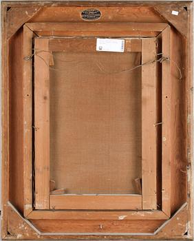 OKÄND KONSTNÄR, olja på duk, sign ? Ribbing, sekelskifte 1800/1900.