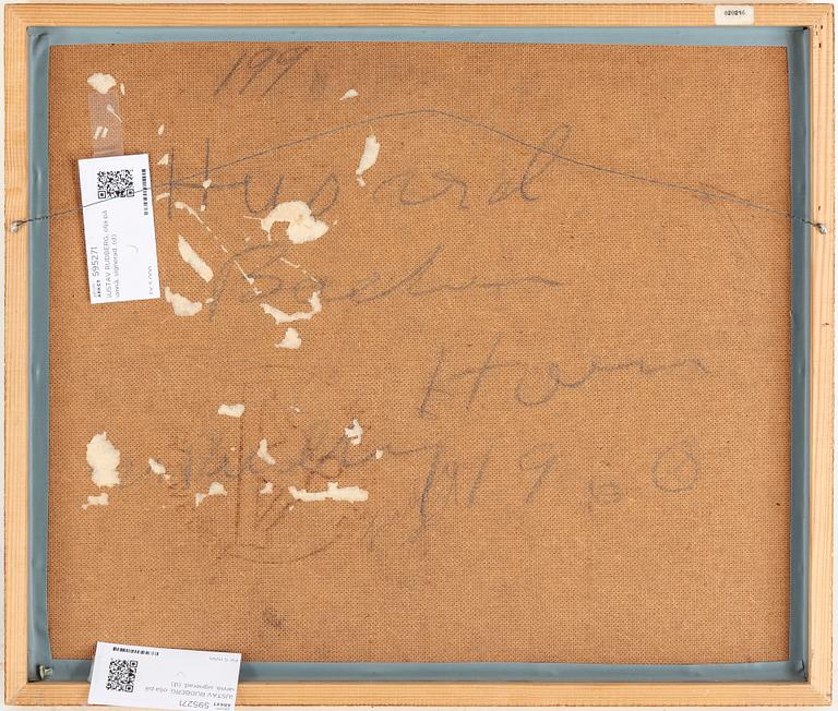 GUSTAV RUDBERG, olja på pannå, signerad.