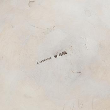 K. Andersson, dryckeskanna, silver, 1800-tal. Barock-stil.