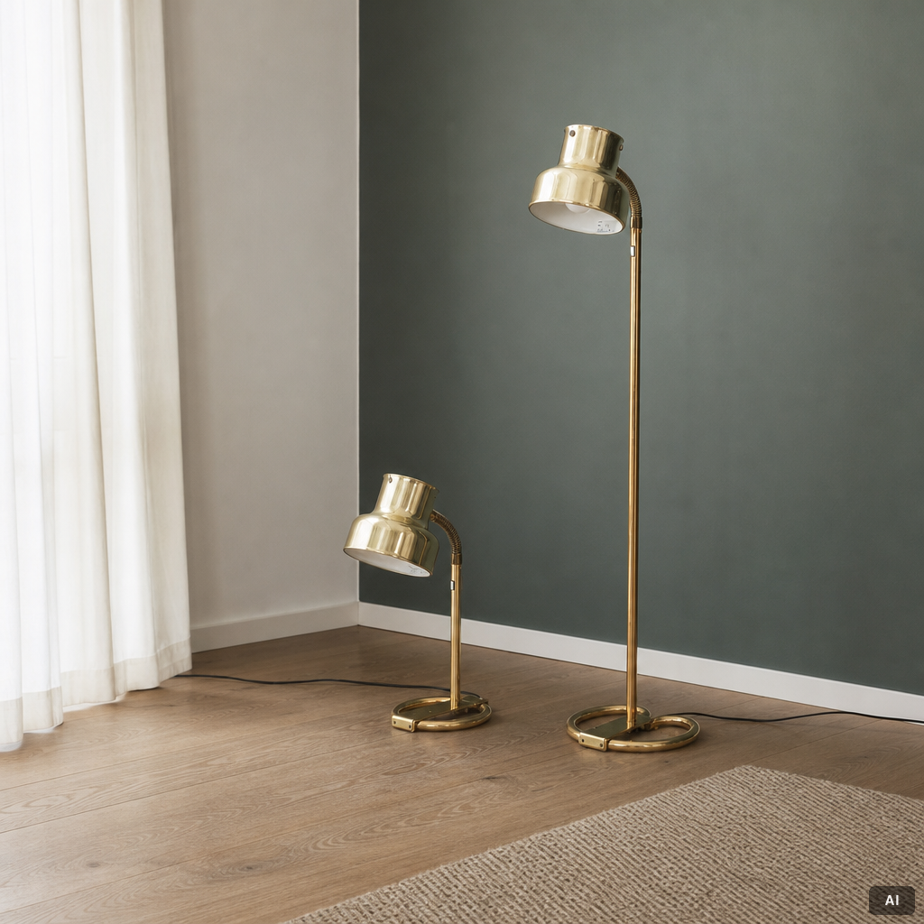 Anders Pehrson, Floor lamp and table lamp, “Bumling”, Ateljé Lyktan, Åhus.