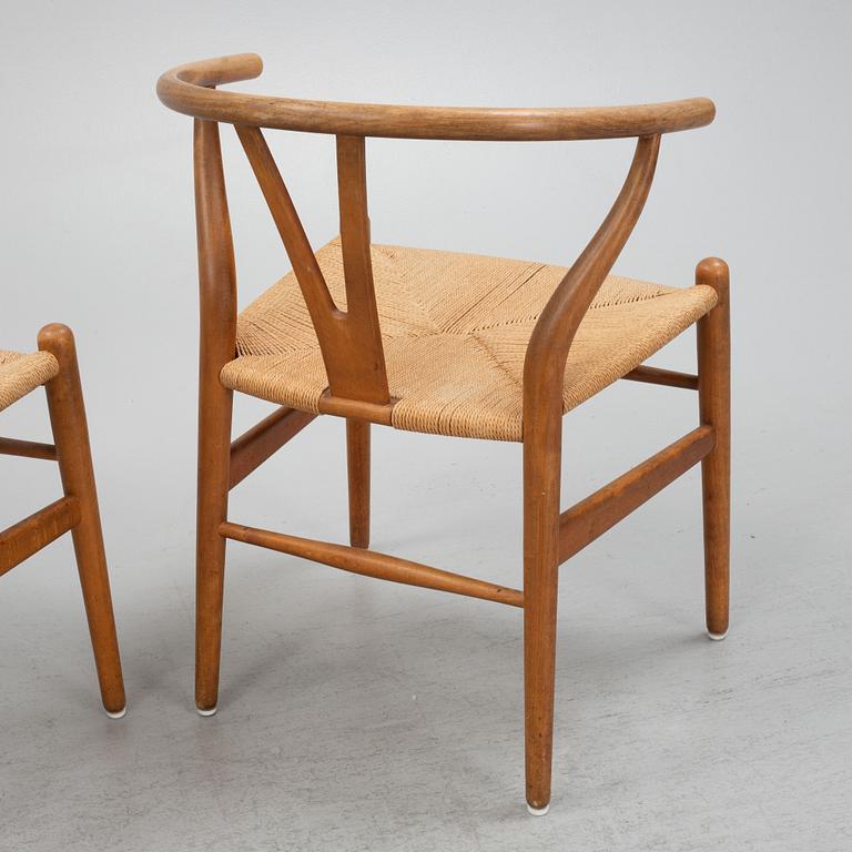 Hans Wegner, stolar 4 st, modell CH-24, "Y-stolen", Carl Hansen & Son, Odense, Danmark.