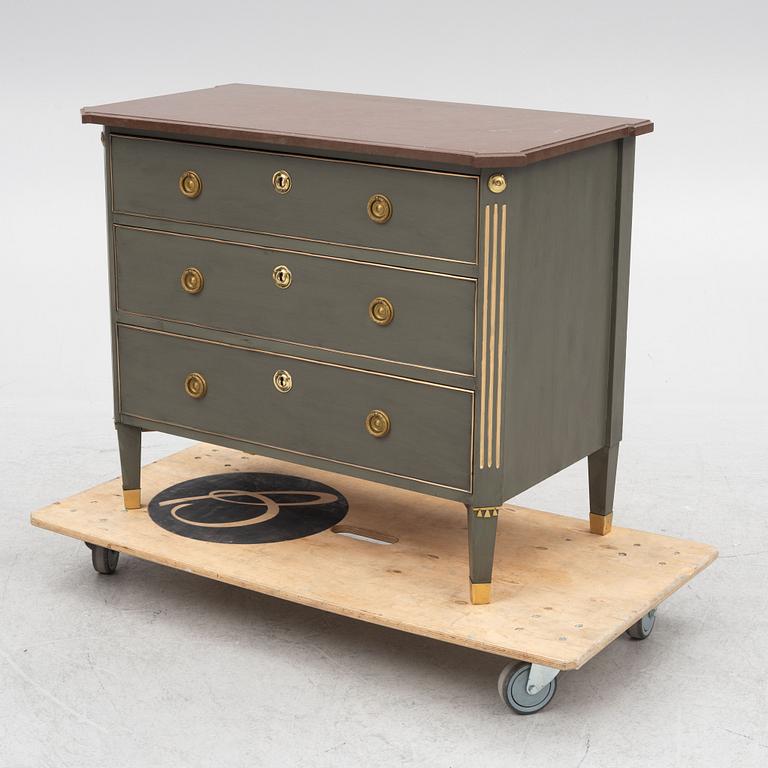 A Gustavian style chest of drawers, first half of the 20th Century.