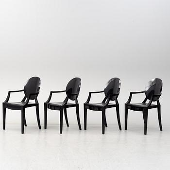 4 'Louis Ghost' chairs by Philippe Starck, Kartell.