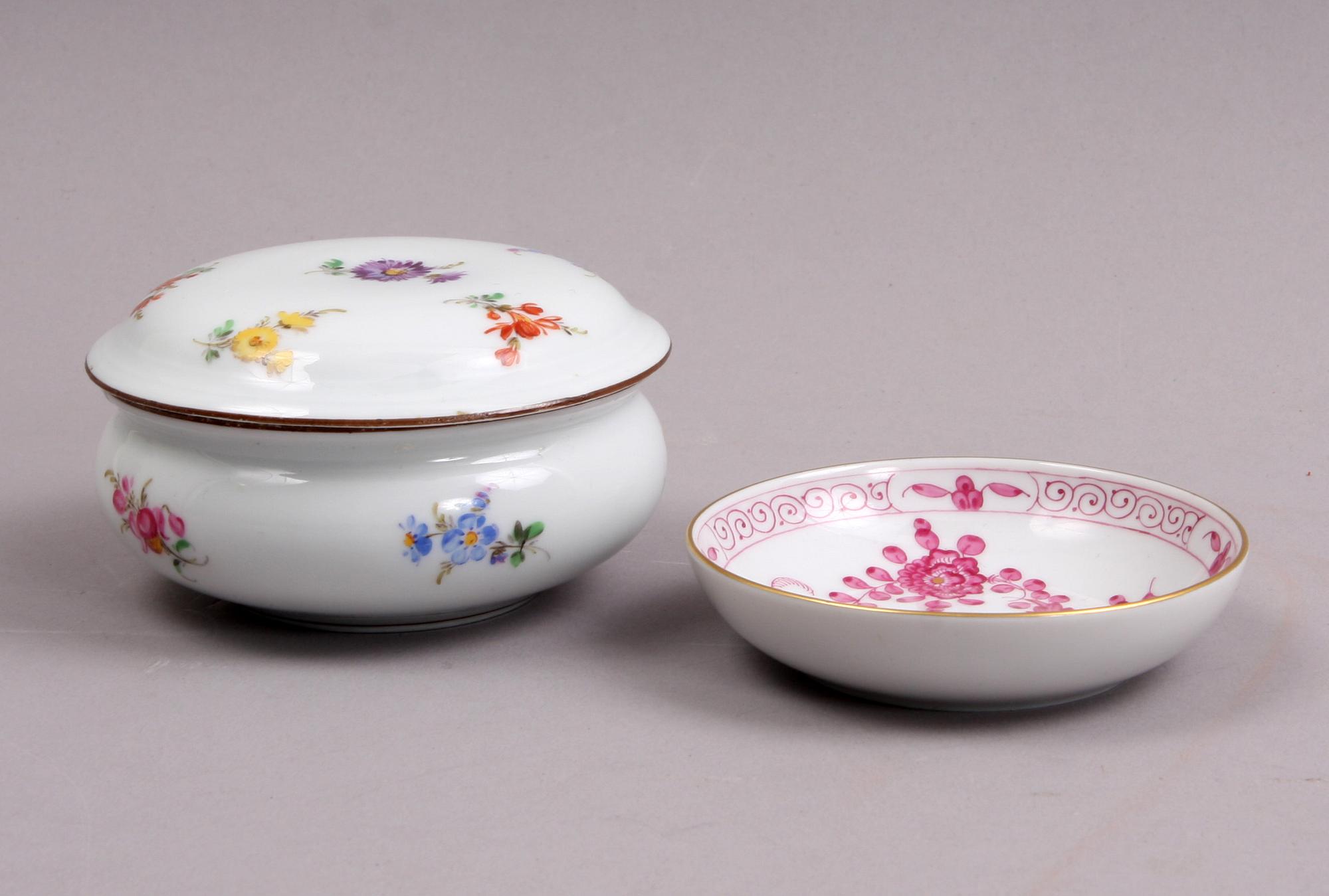 LOCKASK samt FAT, Meissen, porslin.