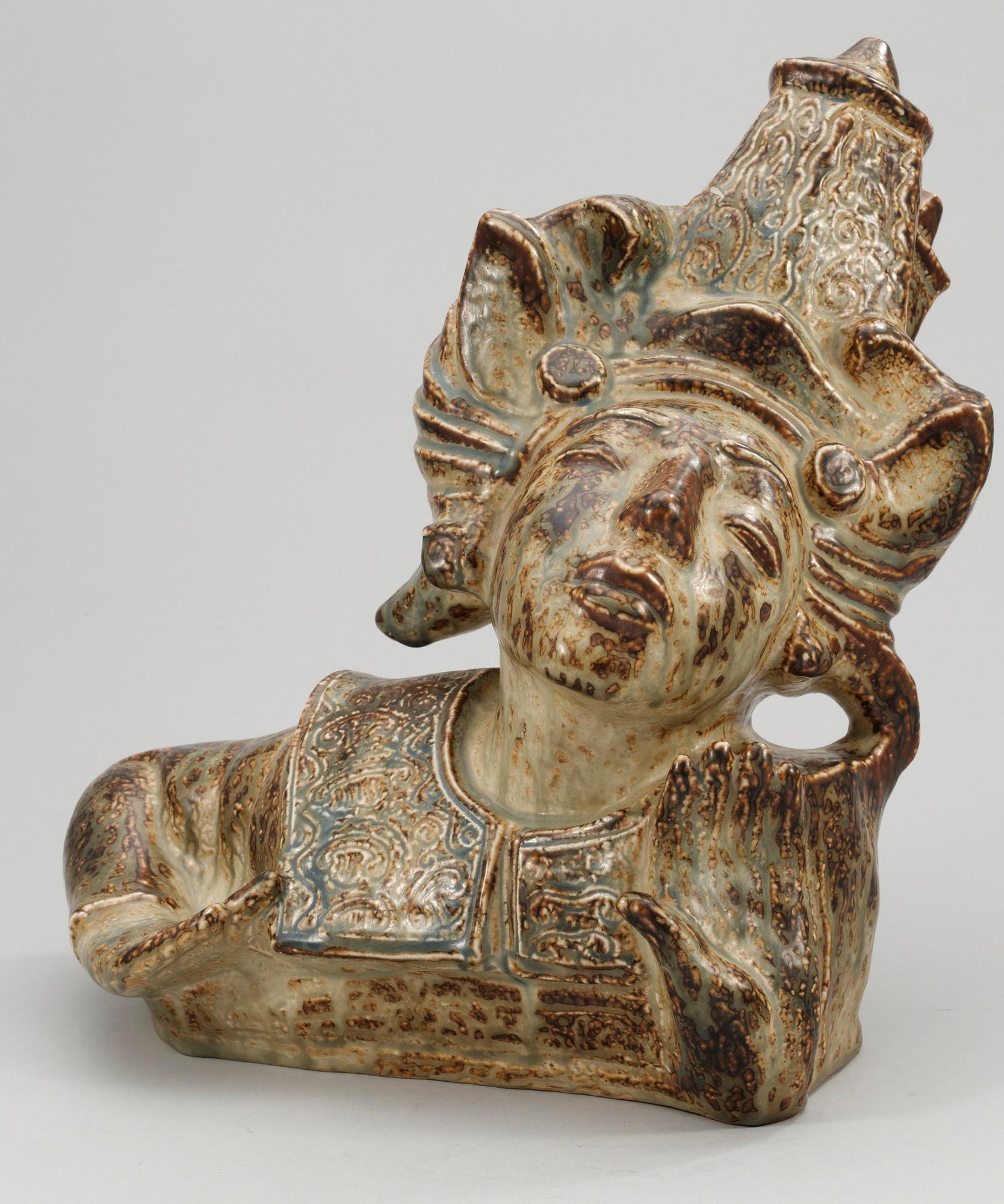 A Helge Christoffersen stoneware sculpture, Royal Copenhagen Denmark 1960.