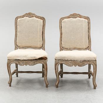 A pair of mid 18th century rococo chairs.