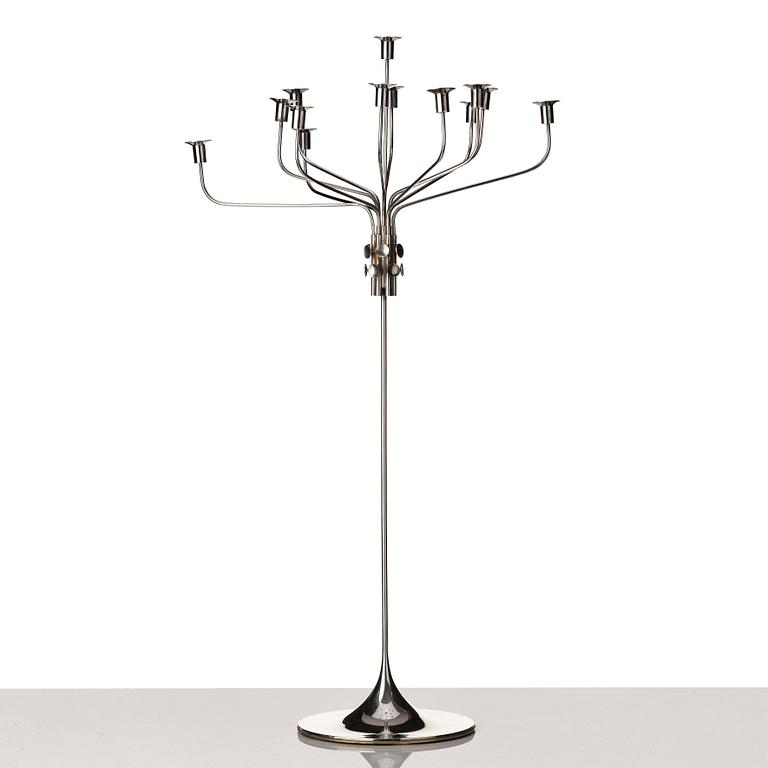 Tapio Wirkkala, a sterling silver thirteen candles candelabrum "TW412", Hopeakeskus OY, Finland 1972.
