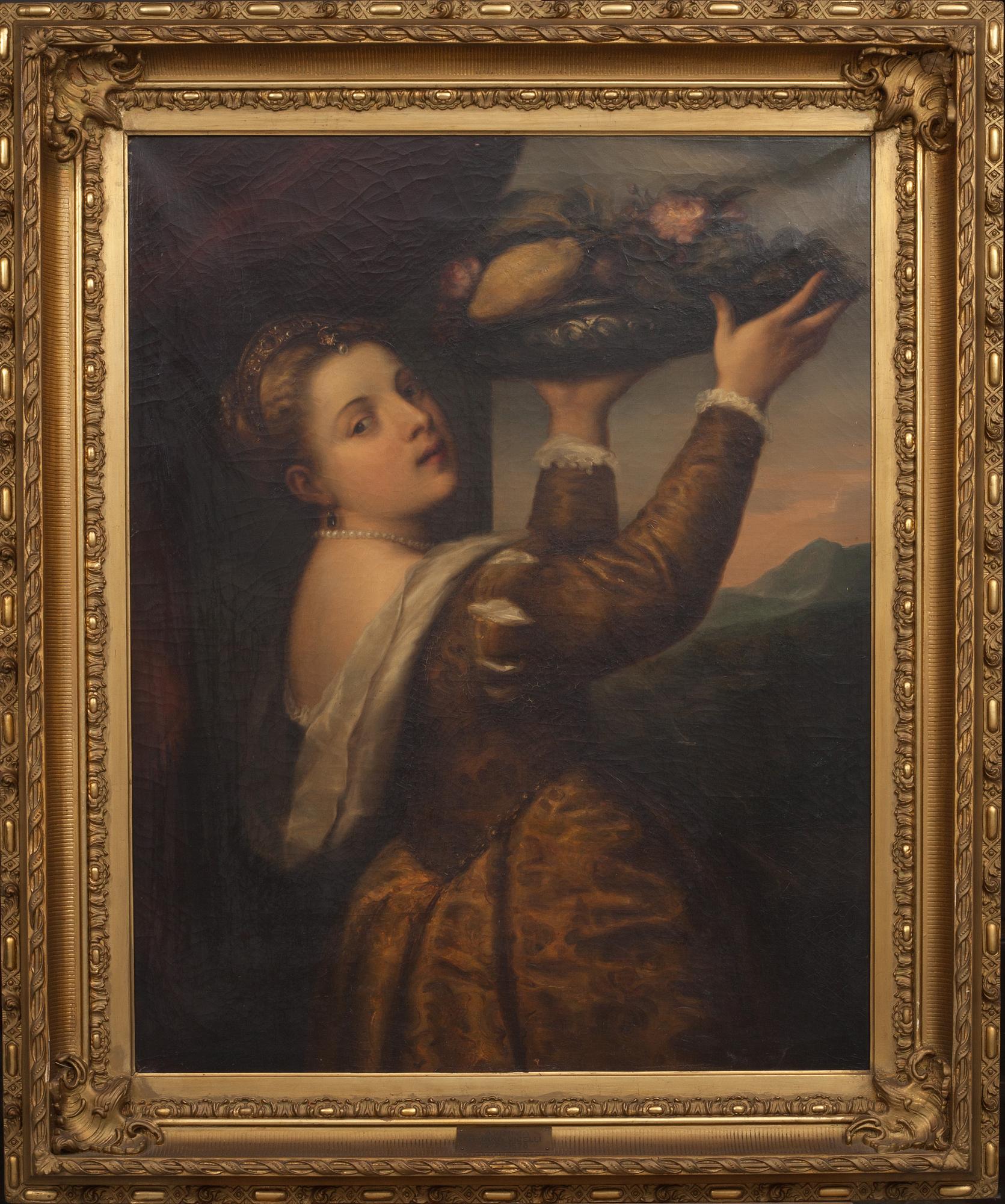 OKÄND KONSTNÄR, olja på duk, kopia efter Tizian, 1800-tal.