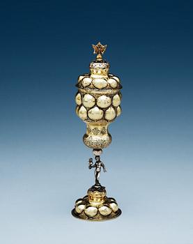 812. A Russan silver-gilt cup and cover, unidentified makers mark, Moscow 1745.