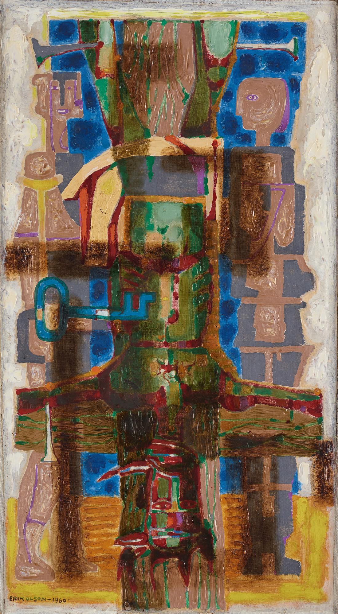 Erik Olson,  oil on canvas laid down on panel, signed and dated 1960.