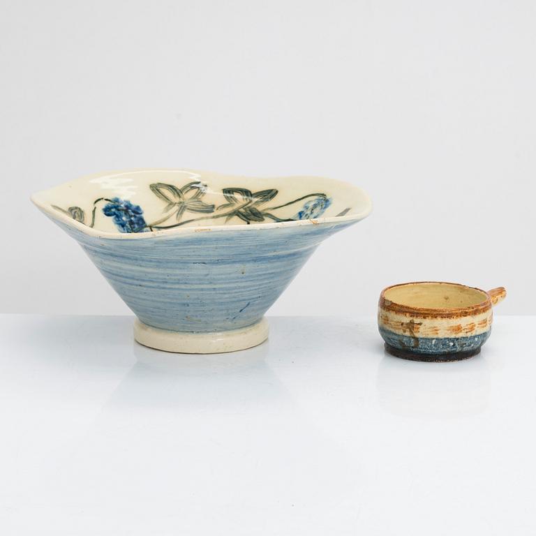 Gerda Thesleff, skålar, 2 st, keramik, signerad GT.