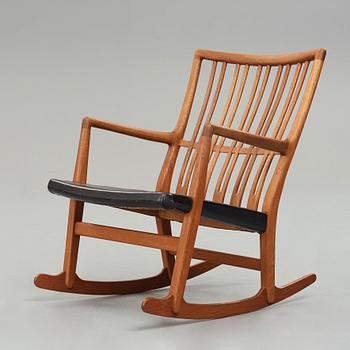 HANS J WEGNER, a model "M33" rocking chair for Mikael Laursen, Denmark 1940's.