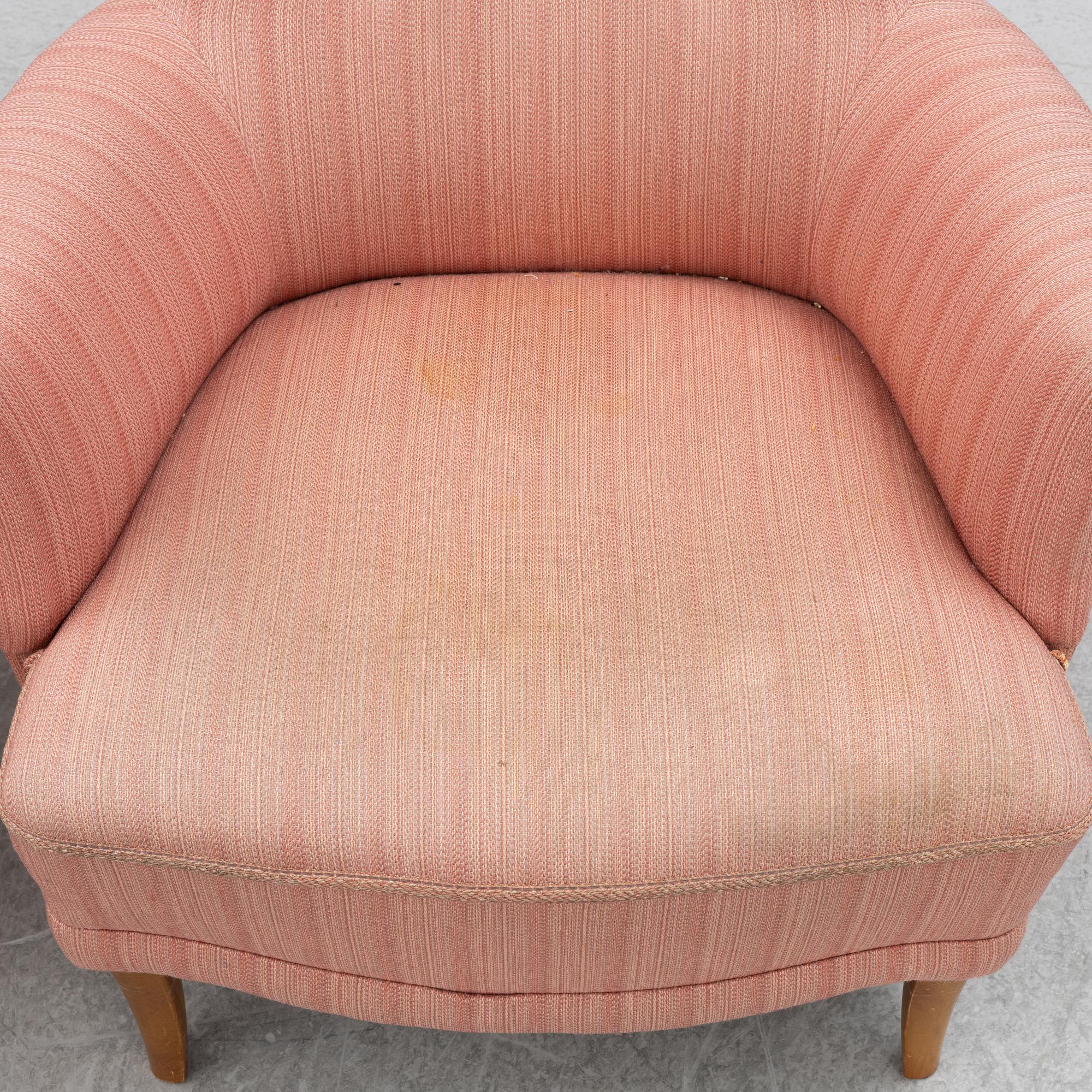 Carl Malmsten, fåtöljer, ett par, "Farmor", AB O.H: Sjögren, Tranås, 1985.