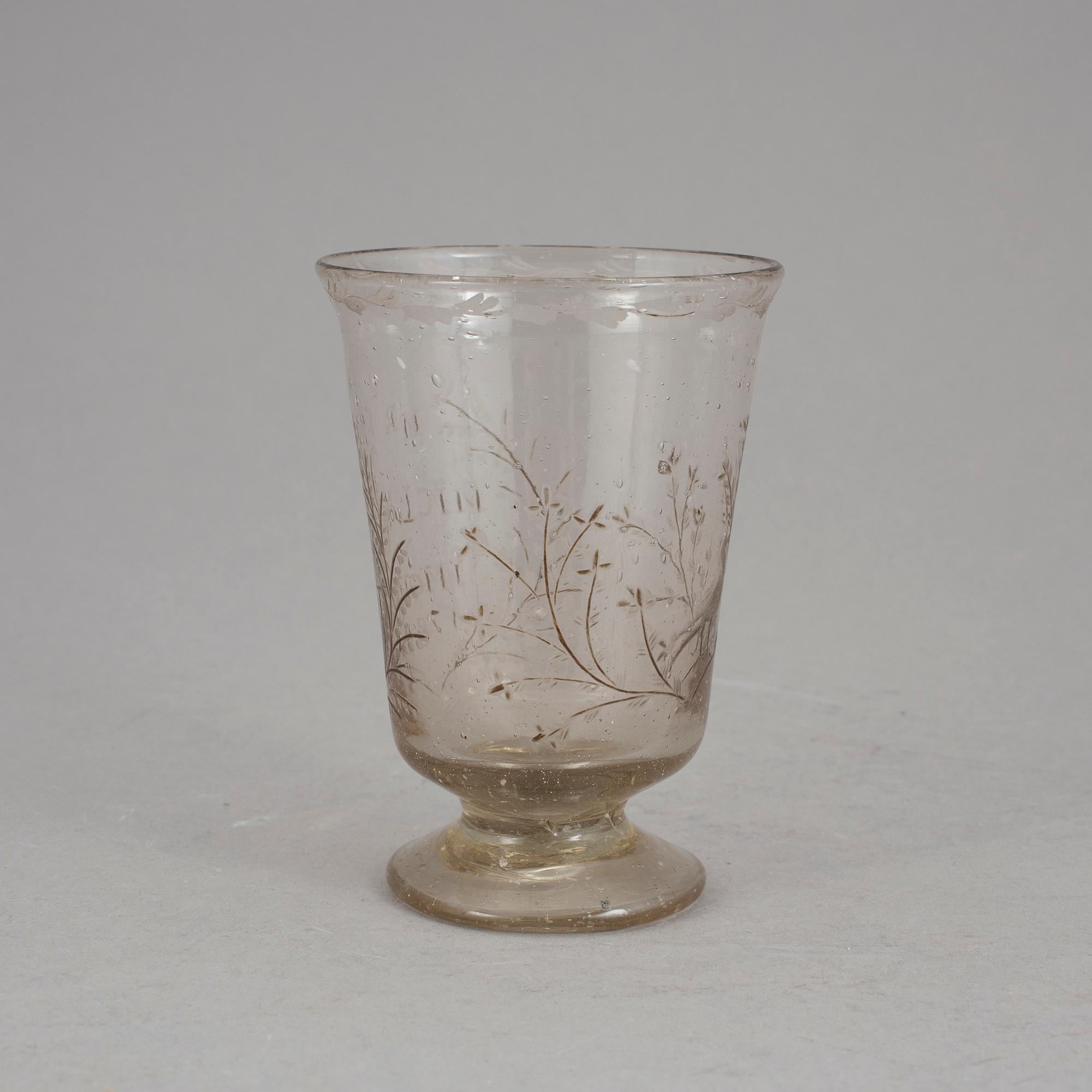 BÄGARE, glas, 1700-tal.