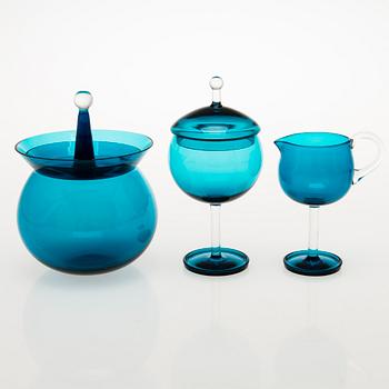 NANNY STILL, "Harlekiini", makeiskulho, sokerikko ja kermakko, Riihimäen Lasi Oy, 1959-69.