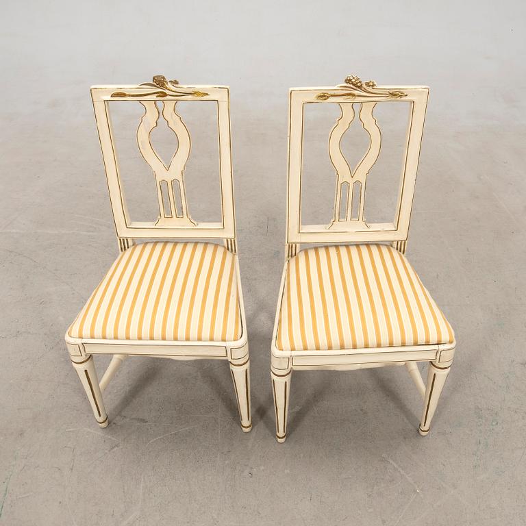 Chairs, a pair, late Gustavian Lindome works from the first half of the 19th century.