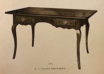 The Carl Linnaeus' writing desk. Swedish Rococo, mid 1700's.