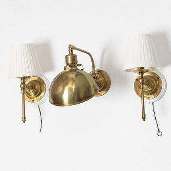Wall lamps 1 pair + 1, Karlskrona Lamp Factory, period.