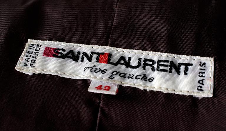 A grey wool jacket by Yves Saint Laurent.