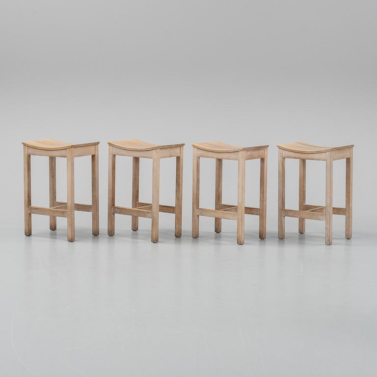 Four oak stools by Jonas Lindvall, 1990's.