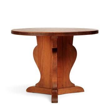 Nordiska Kompaniet, a stained pine circular top 'Lovö' table, ca 1941.