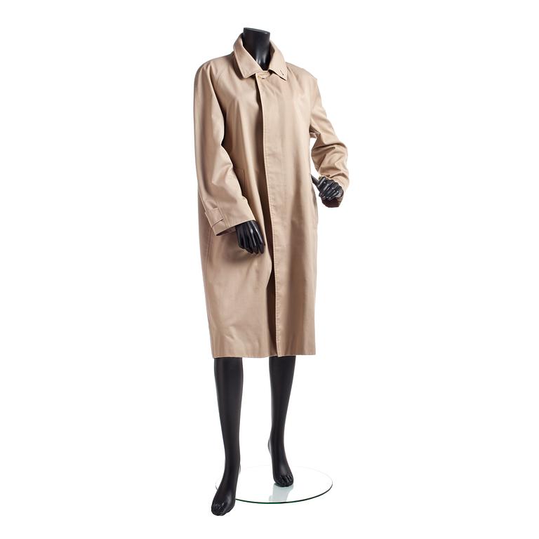 BURBERRY, a beige cotton blend coat.