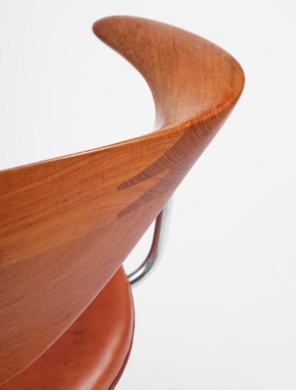 Hans J. Wegner, skrivbordsstol, "Swivel Chair" modell "JH502", Johannes Hansen, Danmark, 1950-60-tal.