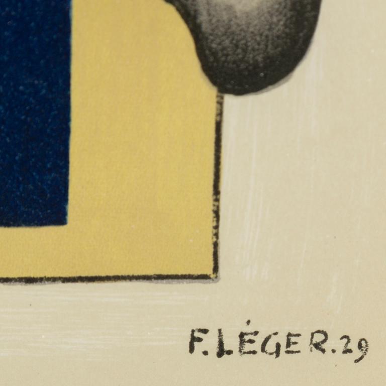 FERNAND LÉGER, after, colour lithographe, signed and dated in print, from Derrière le Miroir nr 79-80-81 1955.