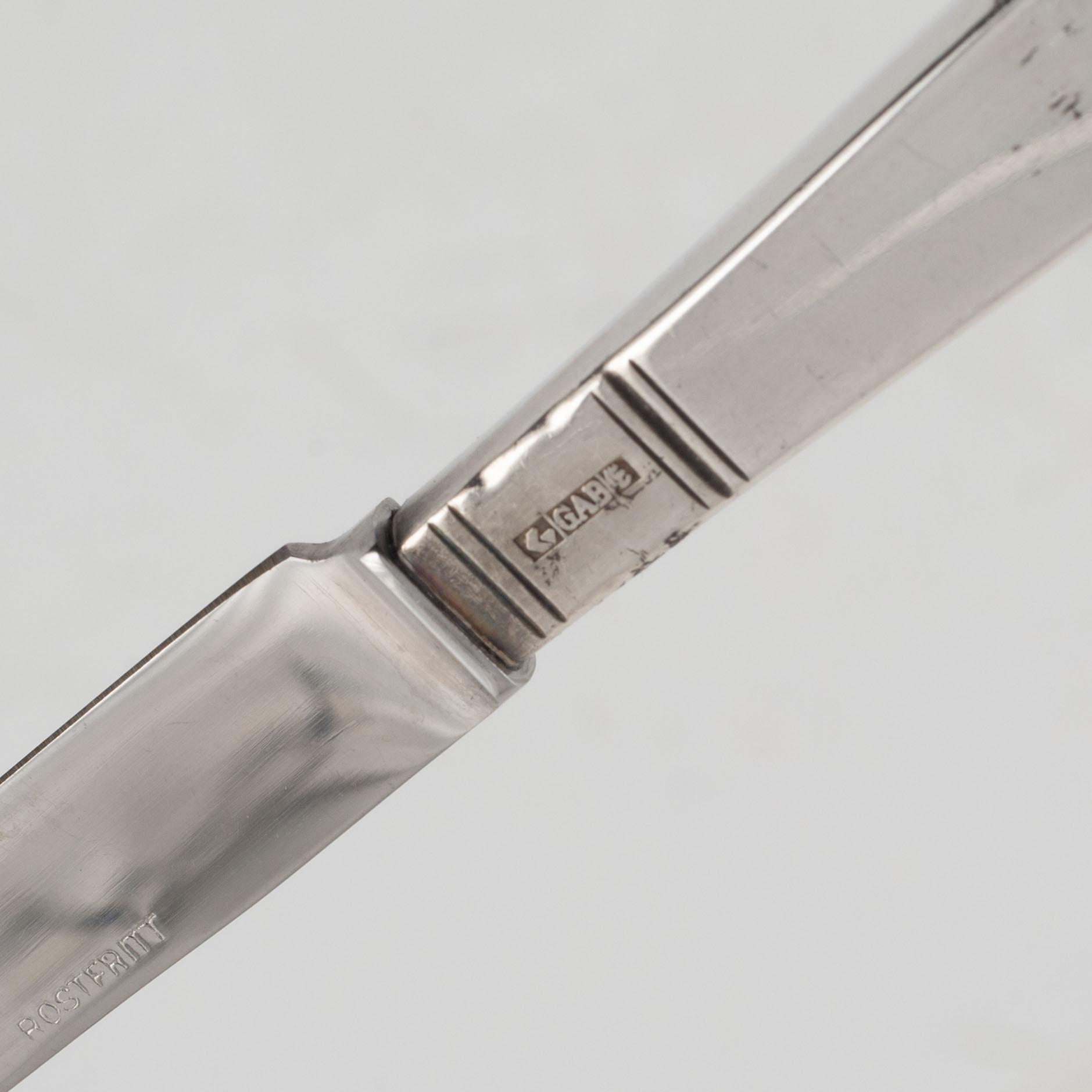 Jacob Ängman, smörgåsbestick, 24 delar, silver, modell "Rosenholm", GAB, Eskilstuna, bl a 2001.