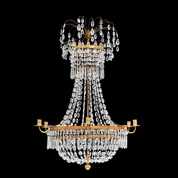 534. A late Gustavian circa 1800 seven-light chandelier.