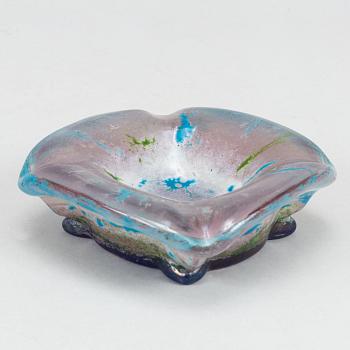 A Daum glass dish, Nancy, France.