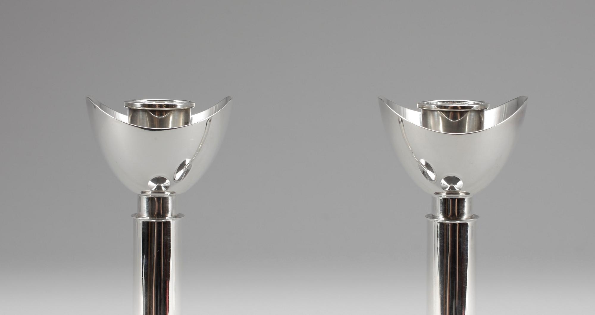 LJUSSTAKAR, ett par, silver, Götlin, TESI, Göteborg, 1966.